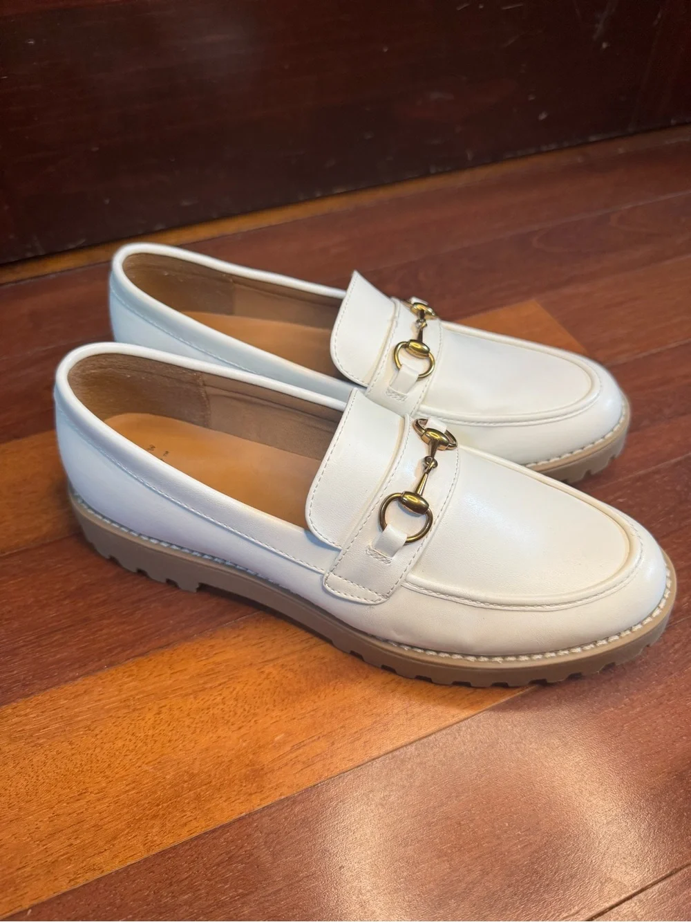 a new day white leather